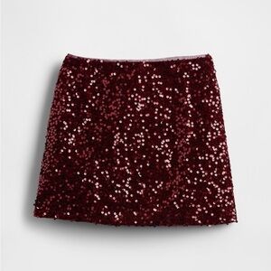 GAP Burgundy Sequin Kids Skirt